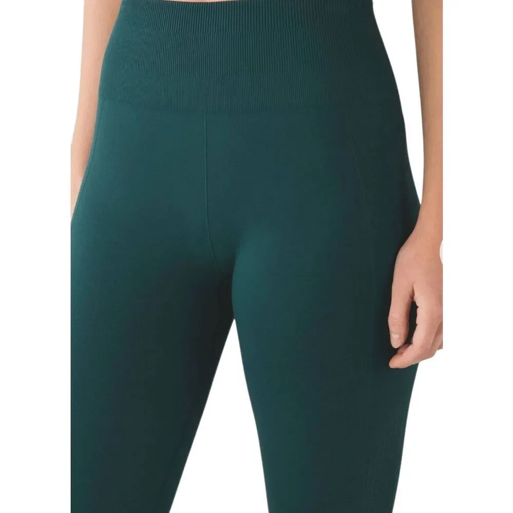 LULULEMON ATHLETICA Flow & Go Tight In Deep Green Size 4